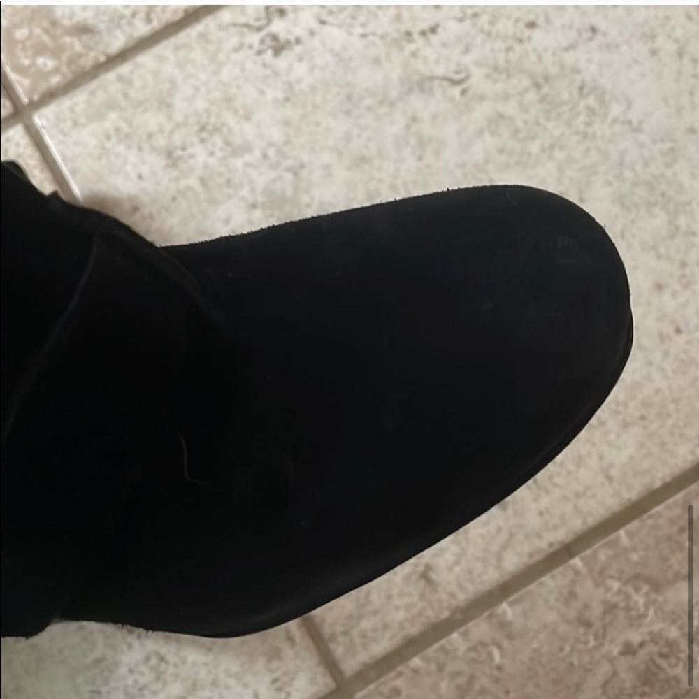 SAINT LAURENT Black Suede Buckle Ankle Boots w/ buckles - Picture 7 of 12